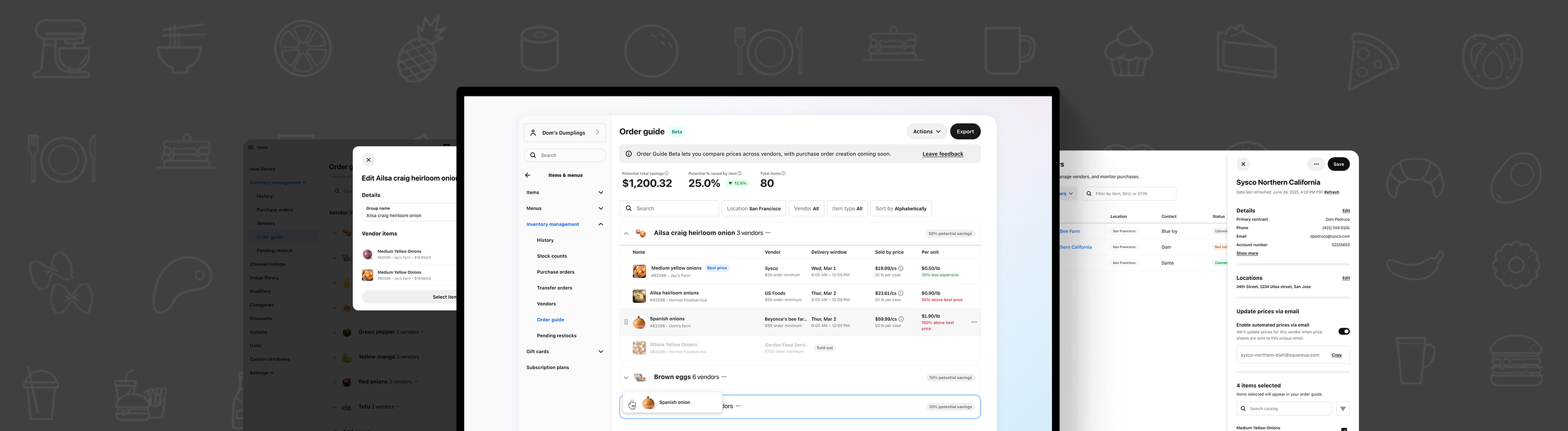 Square Order Guide Header